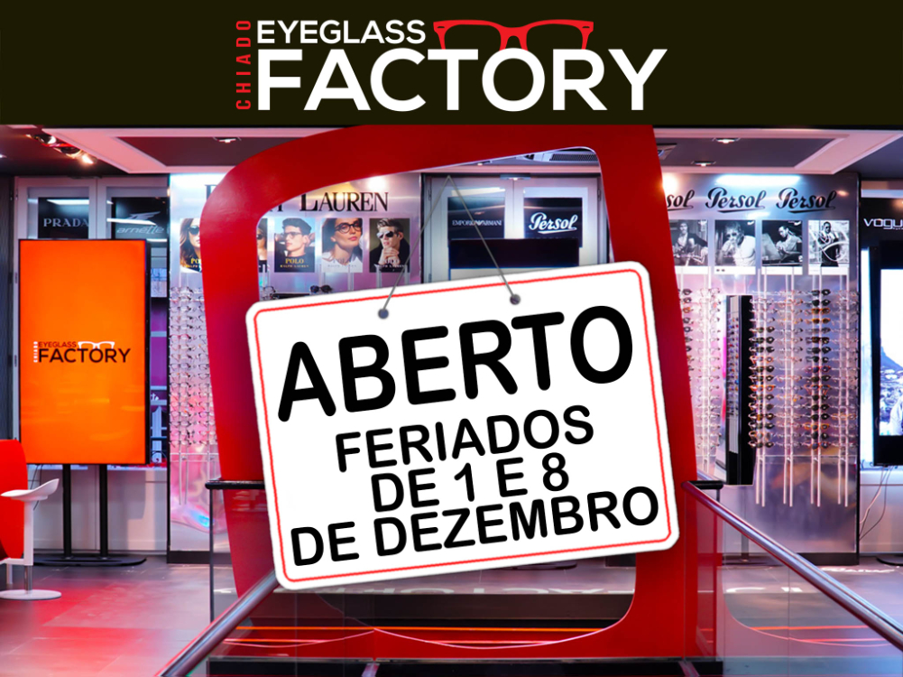 Estamos abertos nos feriados de 1 e 8 de dezembro!